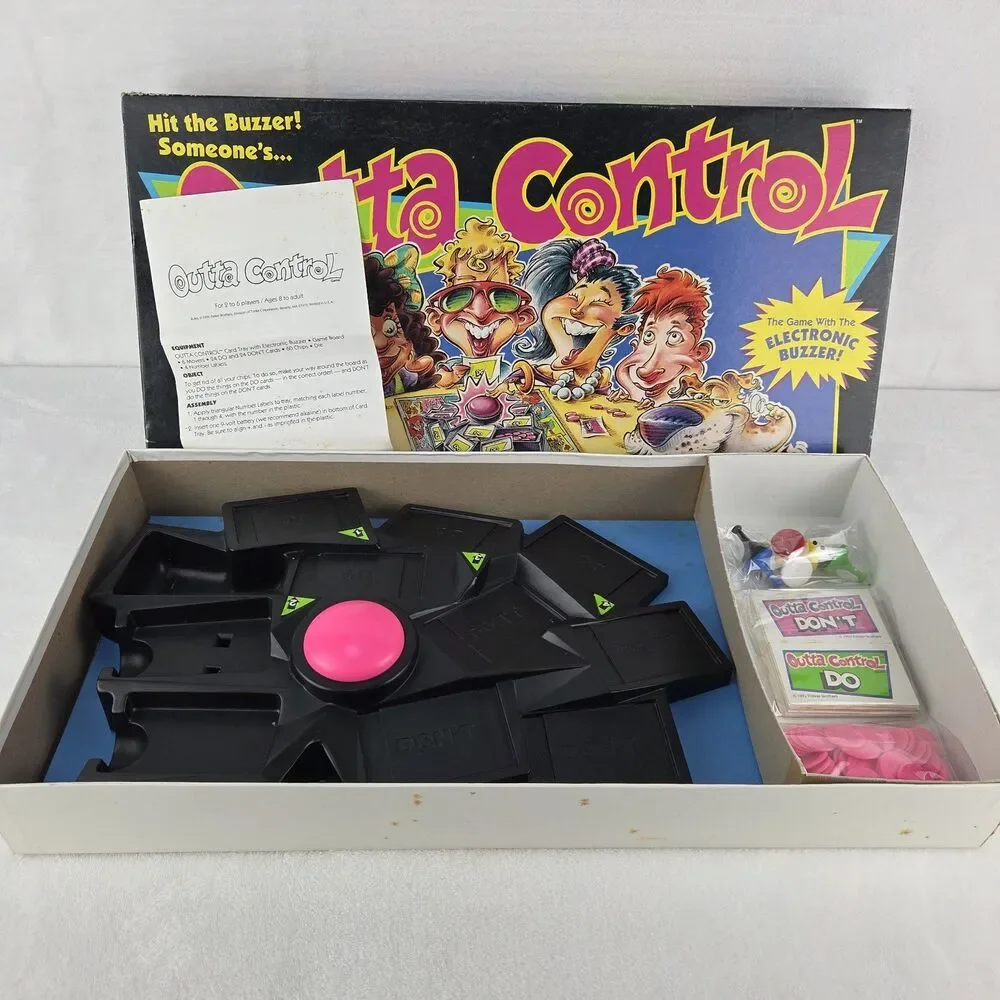 Vtg 1992 Parker Brothers Outta Control Board Game Complete Tested Working Buzzer